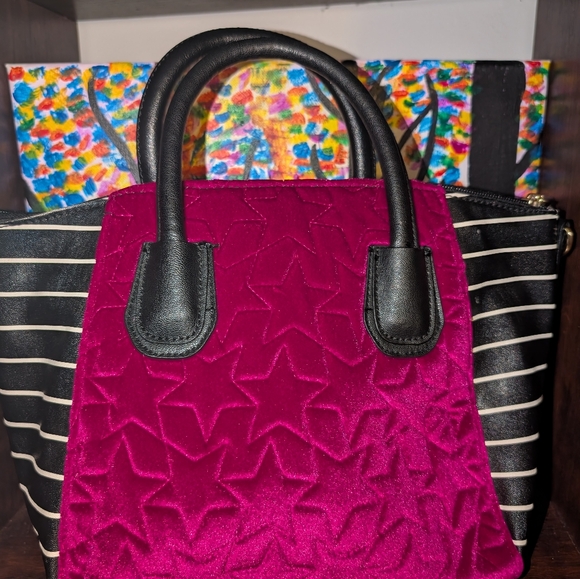 Betsey Johnson Purple and Black And White Handbag - Picture 2 of 7